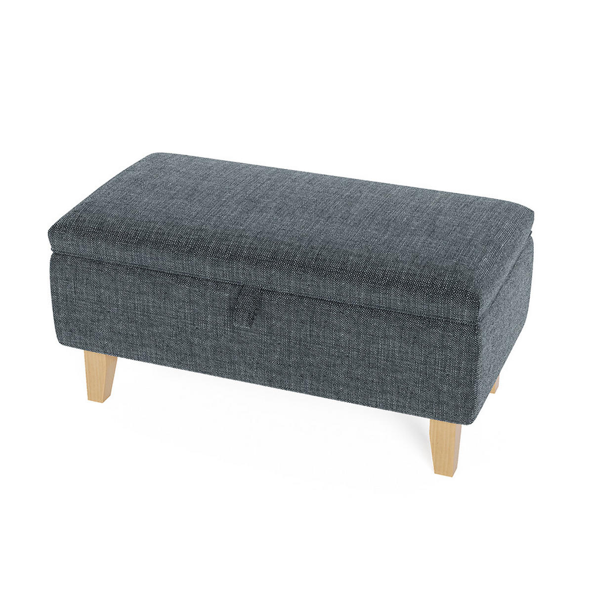 POLSTERHOCKER Aufbewahrungshocker 2-in-1-Design mit Stauraum Holzbeine Leinen in Dunkelgrau 71 x 37 x 34 cm - Dunkelgrau, Holz/Textil (71/34/37cm) - Livingandhome