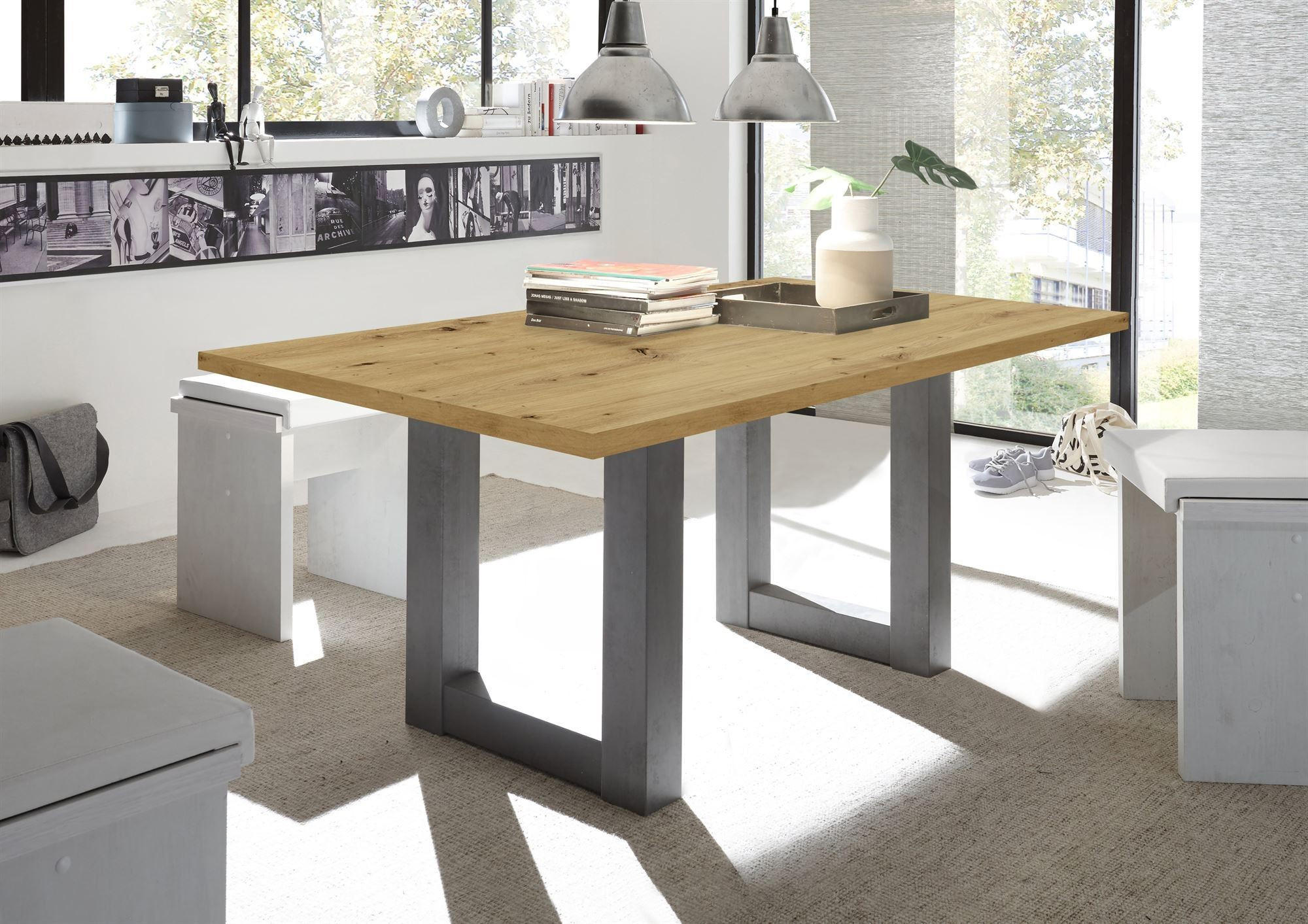 ESSZIMMERTISCH Eila 4 180 x 90 x 75 Esstisch Graphit/Asteiche - Eiche Artisan, Holz (180/90/75cm) - 58aufmkessel