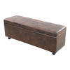 TRUHENBANK Bukit - Braun, Holz/Kunststoff (118/43/37cm) - [en.casa]