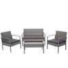 POLY-RATTAN GARNITUR Grau, Anthrazit - Anthrazit/Grau, Kunststoff - MCW