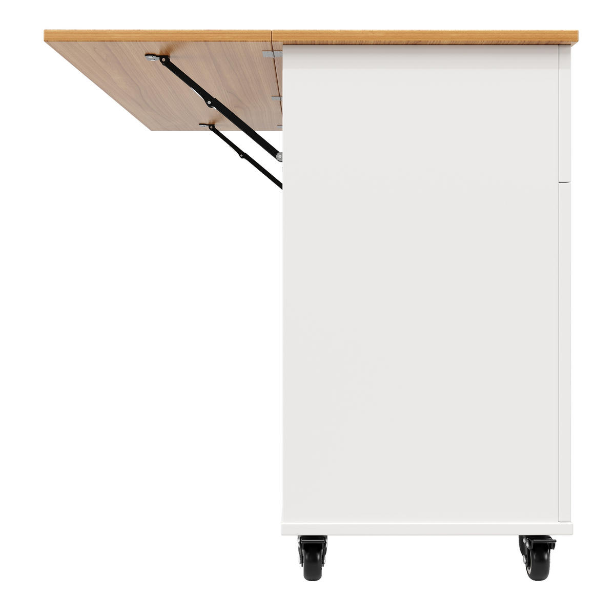 KÜCHENINSEL Weiß 133/37.3-70/88 cm - Weiß, Holzwerkstoff (133/88/37.3cm) - PANGIVO
