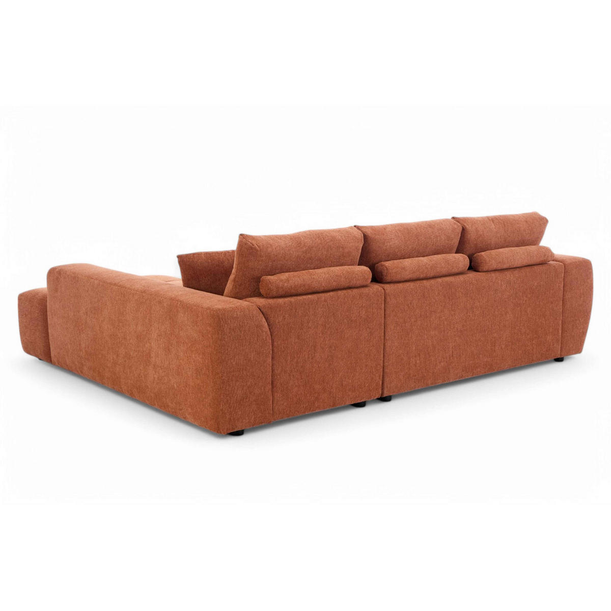 SOFA 3-Sitzer, Terrakotta - Rot, Textil (205/270cm) - Oviala