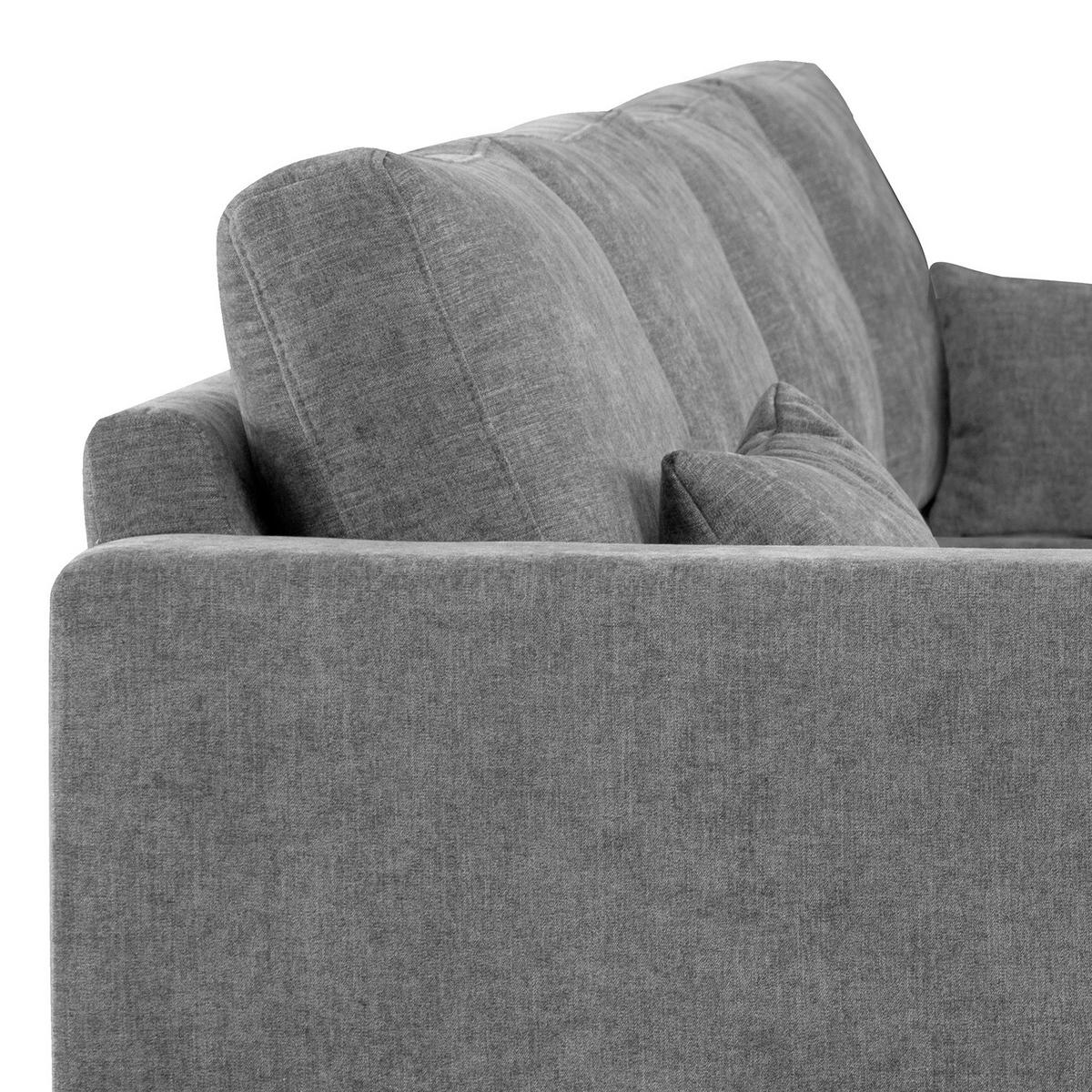 ECKSOFA mit Longchair - Eichefarben/Dunkelgrau, Eichenholz/Textil (281/153cm) - home24