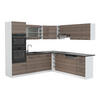 ECKKÜCHE R-Line Edelgrau/Weiß 237 x 247 cm, AP Anthrazit - Braun/Weiß, Holzwerkstoff (247/81.6/60cm) - Vicco