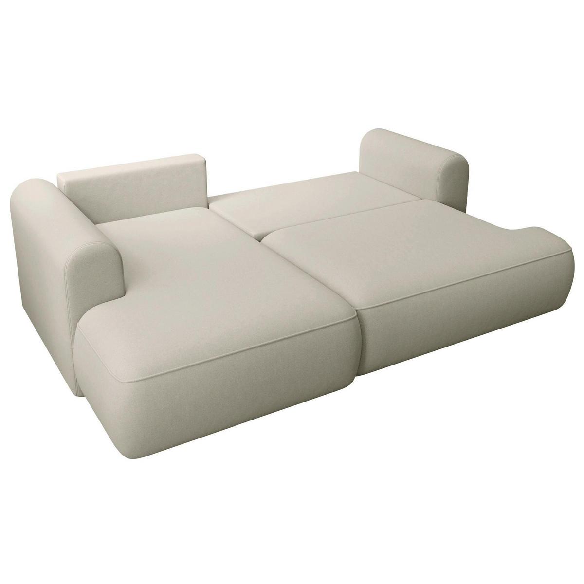 ROHOVÁ rozkládací pohovka Ovo Mini světle béžová, sametový potah Easy-Clean - černá/ecru, textil/plast (238/156cm) - Selsey