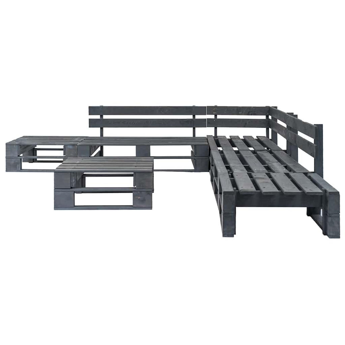 GARTENSET Radke 6-teilig - Grau, Holzwerkstoff - Nettlife