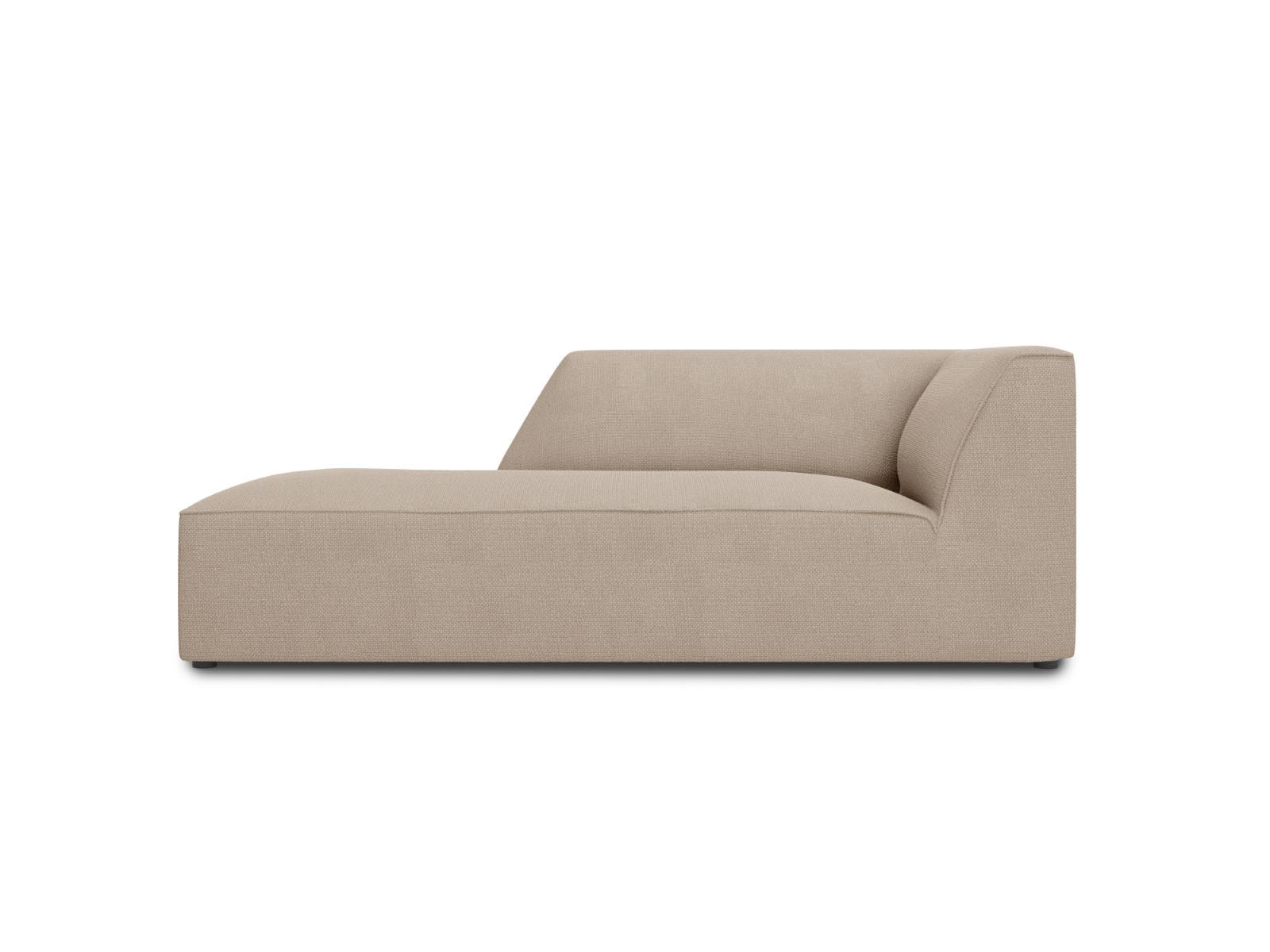 CHAISELONGUE links Ruby aus strukturiertem Stoff dunkelbeige - Taupe, Textil (180/69/93cm) - Micadoni