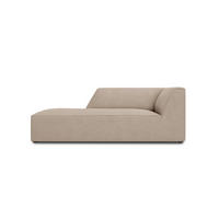 CHAISELONGUE links Ruby aus strukturiertem Stoff dunkelbeige - Taupe, Textil (180/69/93cm) - Micadoni