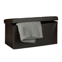 SITZBANK Stauraum - Braun, Holzwerkstoff/Kunststoff (38/38/76cm) - Relaxdays