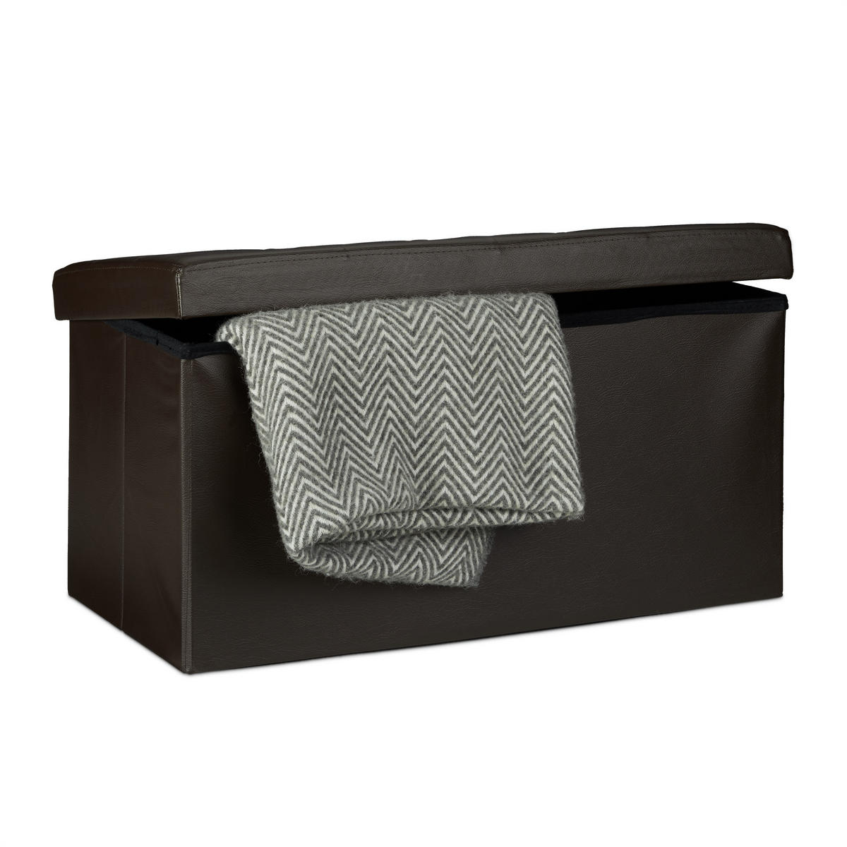 SITZBANK Stauraum - Braun, Holzwerkstoff/Kunststoff (38/38/76cm) - Relaxdays