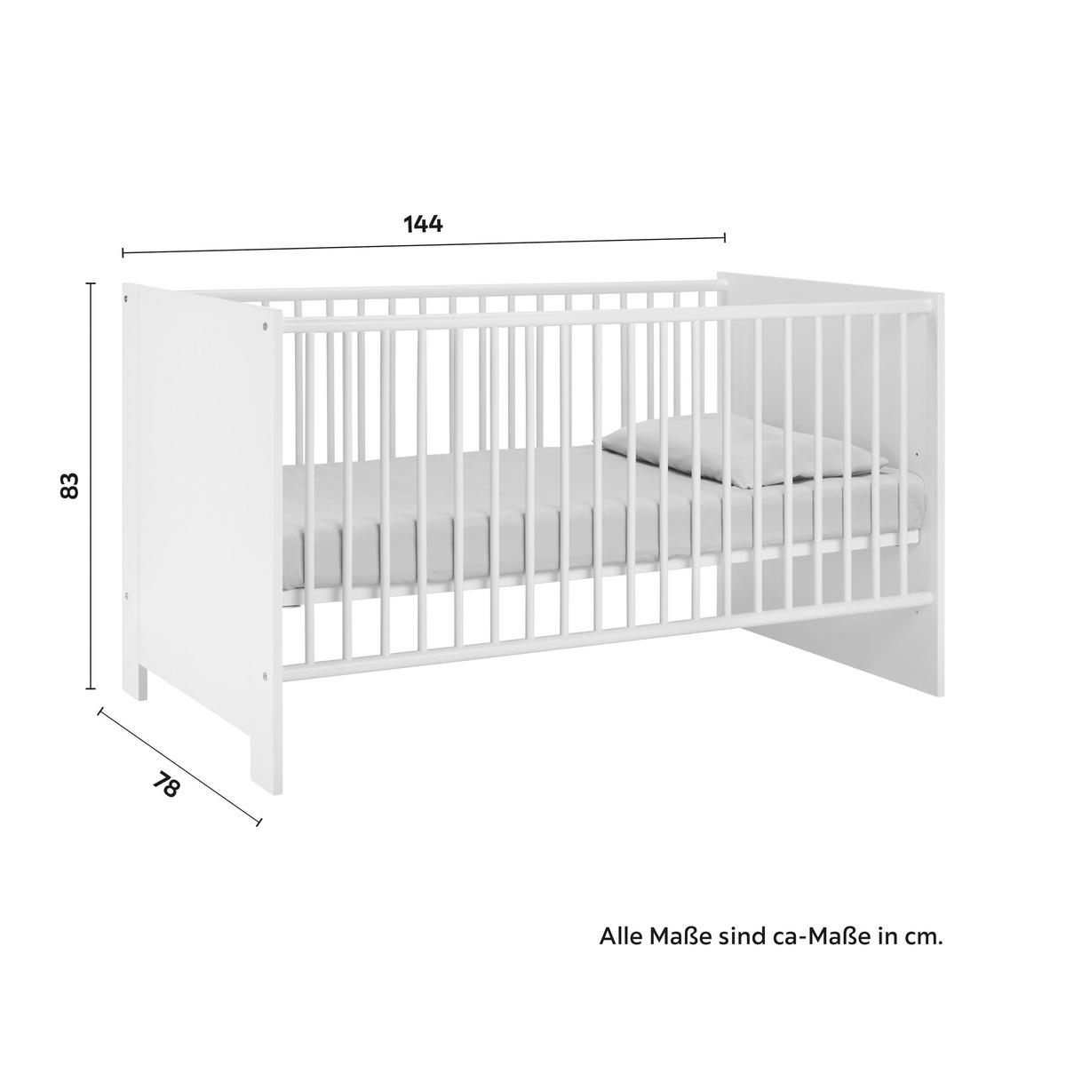 BABYZIMMER Olivia Weiß - Weiß, Holzwerkstoff (334/186/266cm) - Bessagi Kids