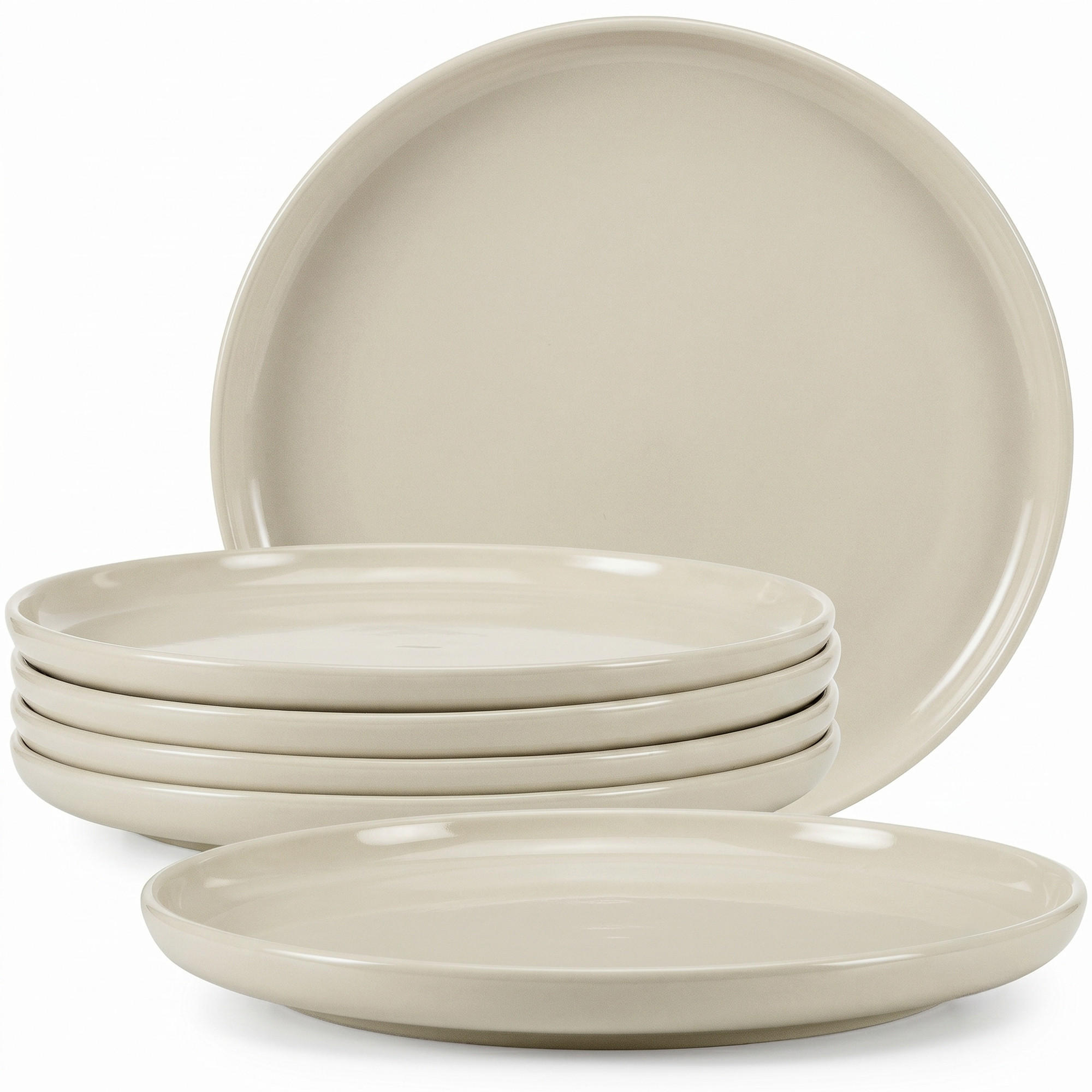 TELLER-SET VICTO 6-tlg Speiseteller - Beige, Keramik (27cm) - KONSIMO®