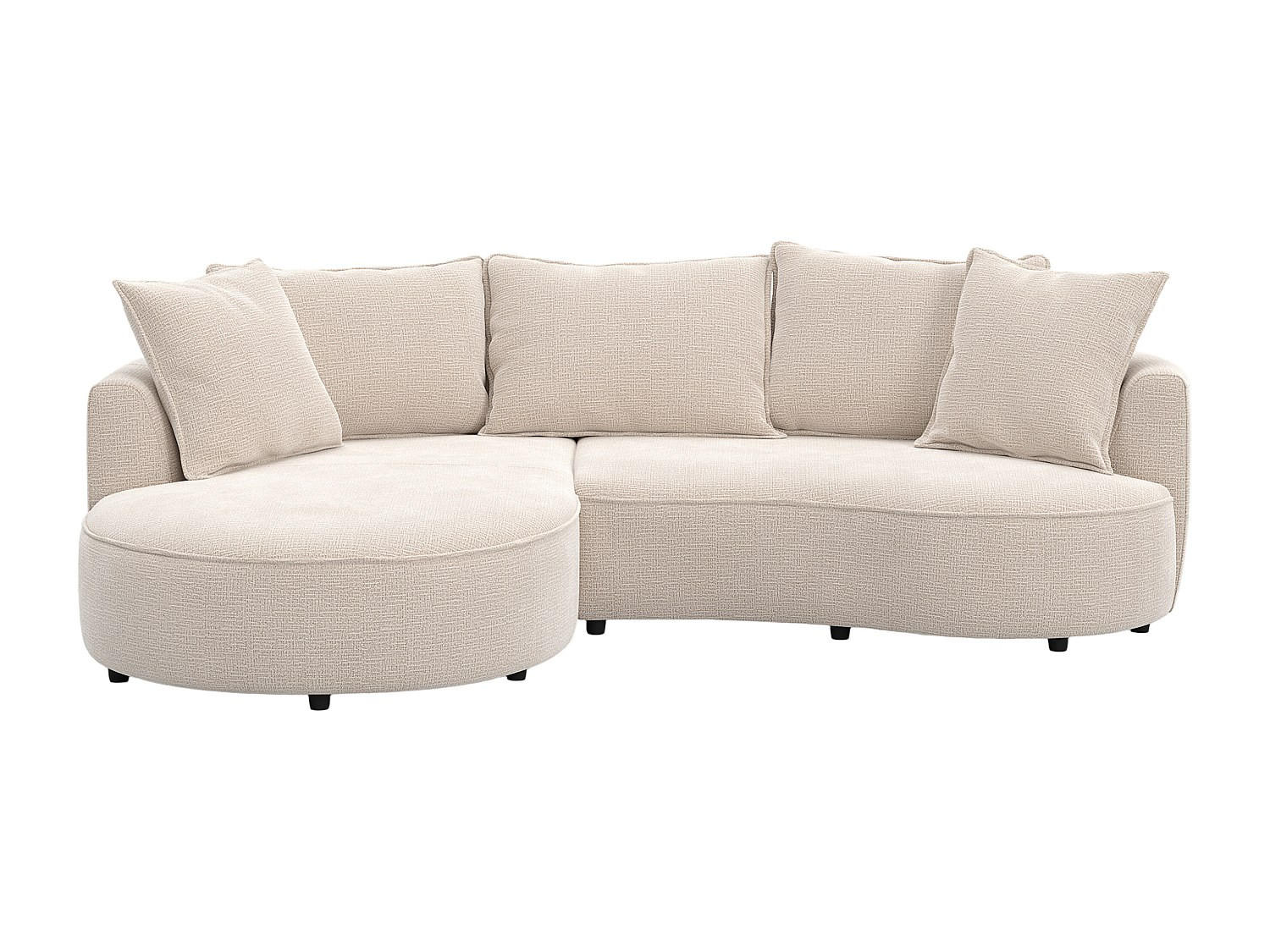 SOFA ohne Schlafmöglichkeit - 5 Personen - Stoff - Beige - - Beige, Textil (260/63/160cm) - Vente-Unique