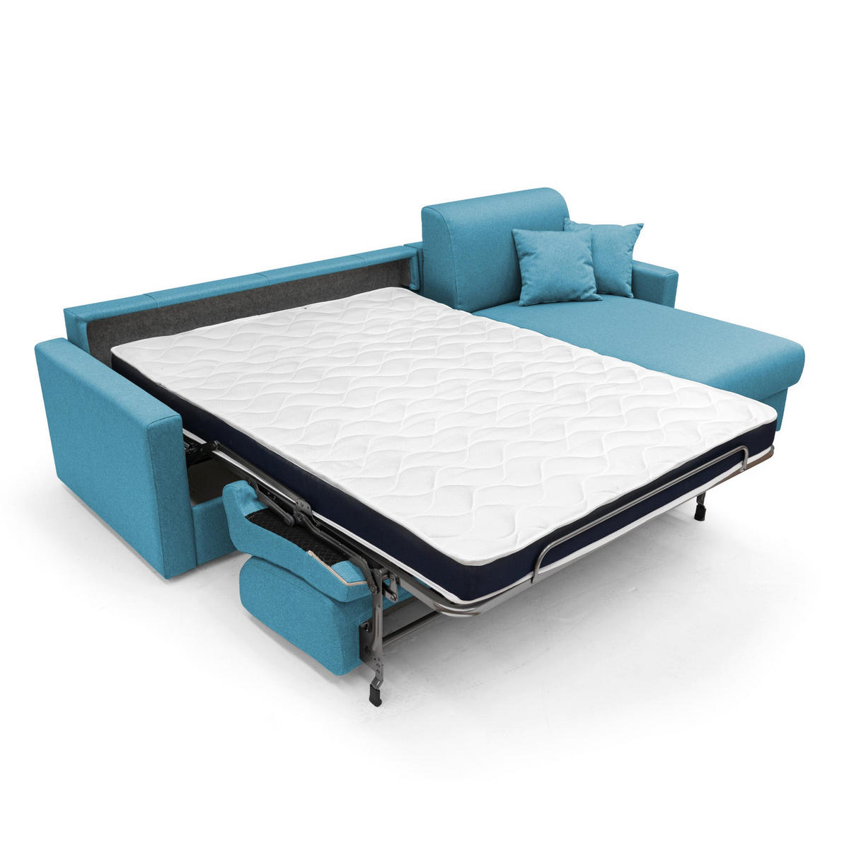 ECKSOFA RECHTS Chris - Hellblau, Textil (268/96cm) - Divani.store