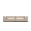 SOFA Ruby aus Samt beige 4 Sitzplätze - Beige, Textil (93/69/302cm) - Micadoni