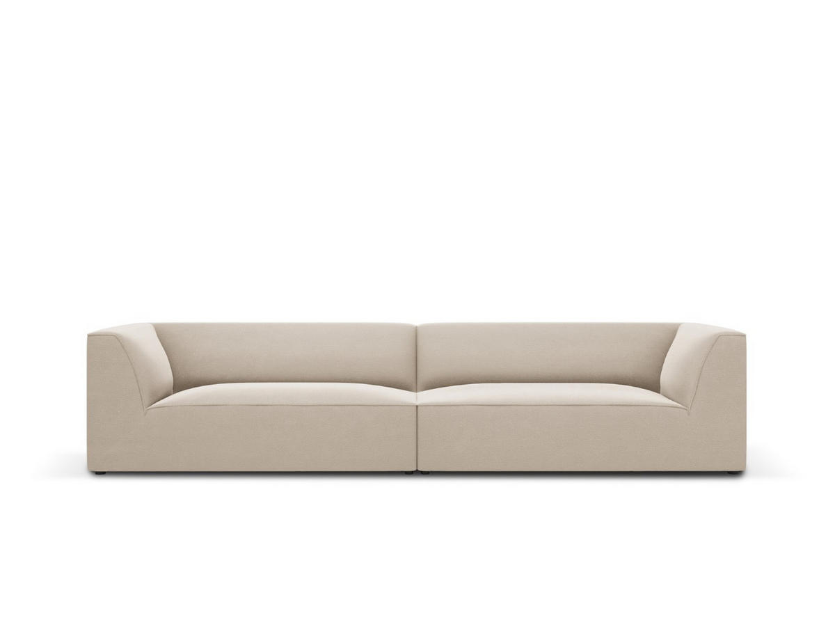 SOFA Ruby aus Samt beige 4 Sitzplätze - Beige, Textil (93/69/302cm) - Micadoni