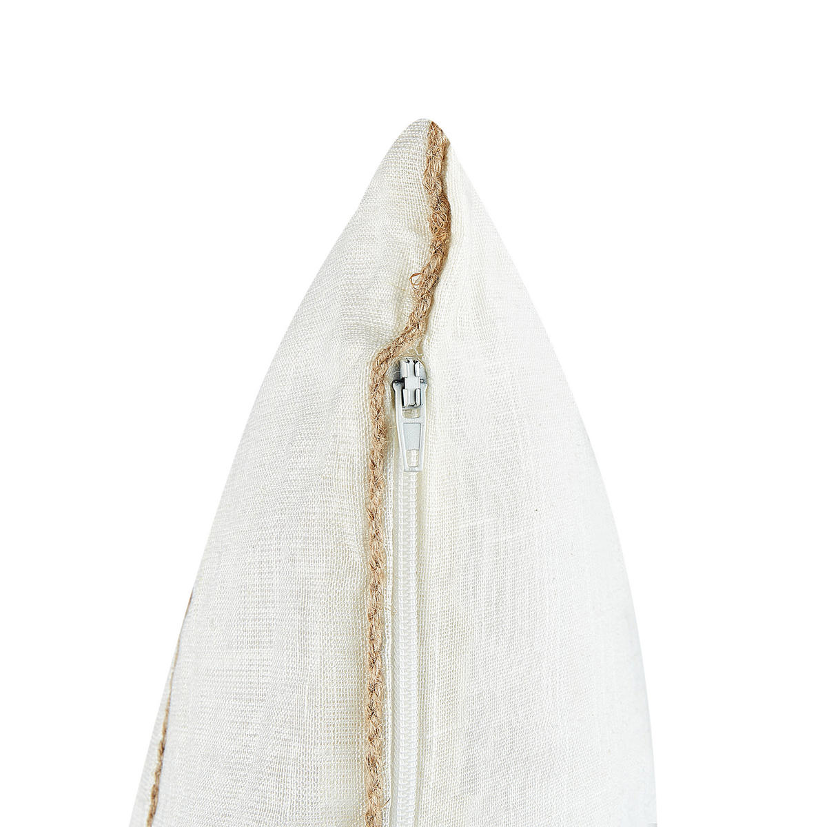 Dekokissen 2er-Set Cremeweiß 50/50 cm Milas - Beige/Weiß, Textil (50/50cm) - Beliani