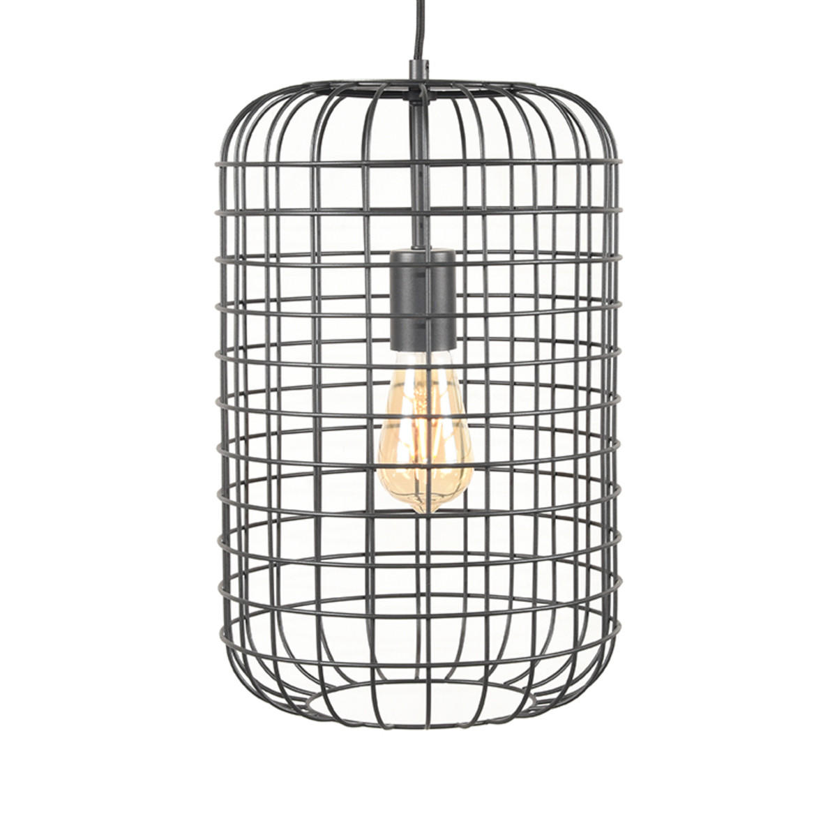 PENDELLEUCHTE Solido Schwarz 26/26/150 cm - Schwarz, Metall (26/26/150cm) - LABEL51