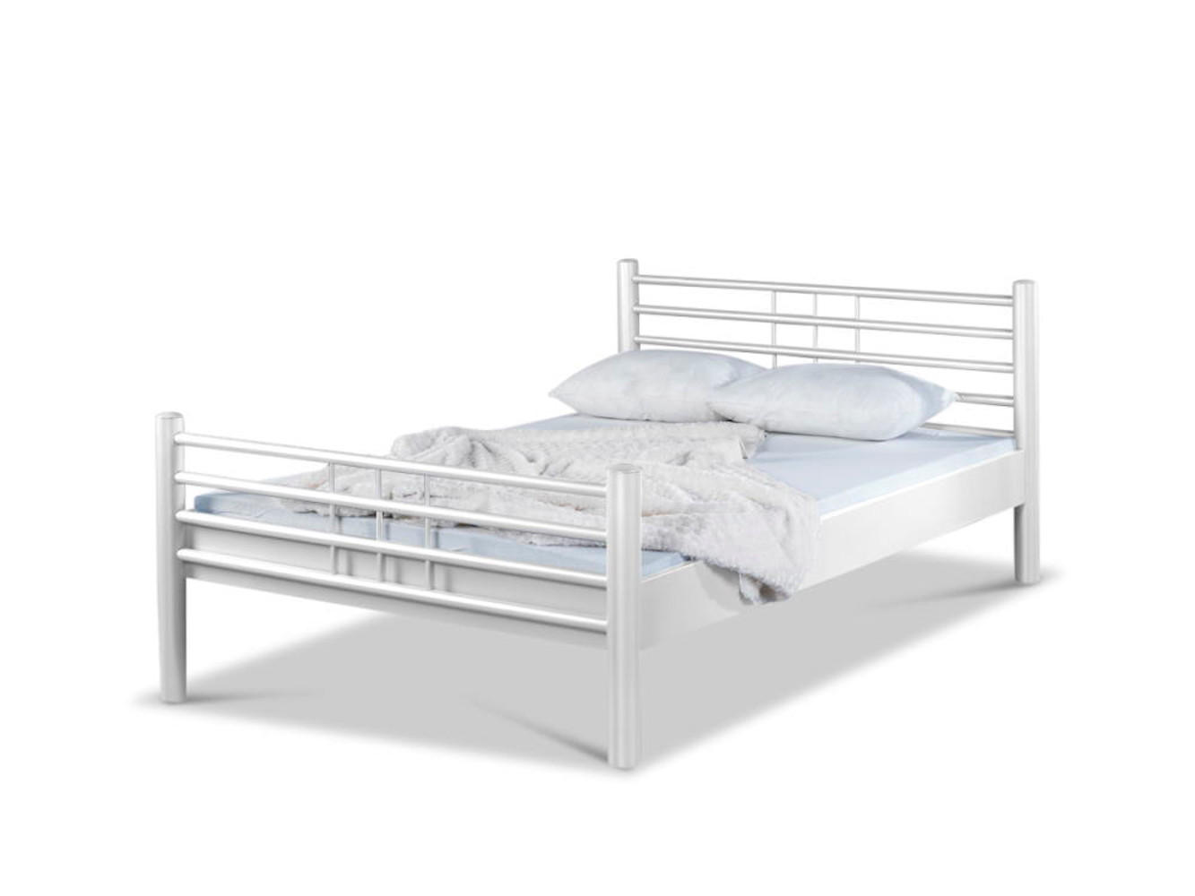 BED BOX Metallbett Weiß 140x210 cm