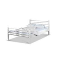 METALLBETT Lea / 180 x 220 cm / weiss - Weiß, Metall (180/220cm) - BED BOX