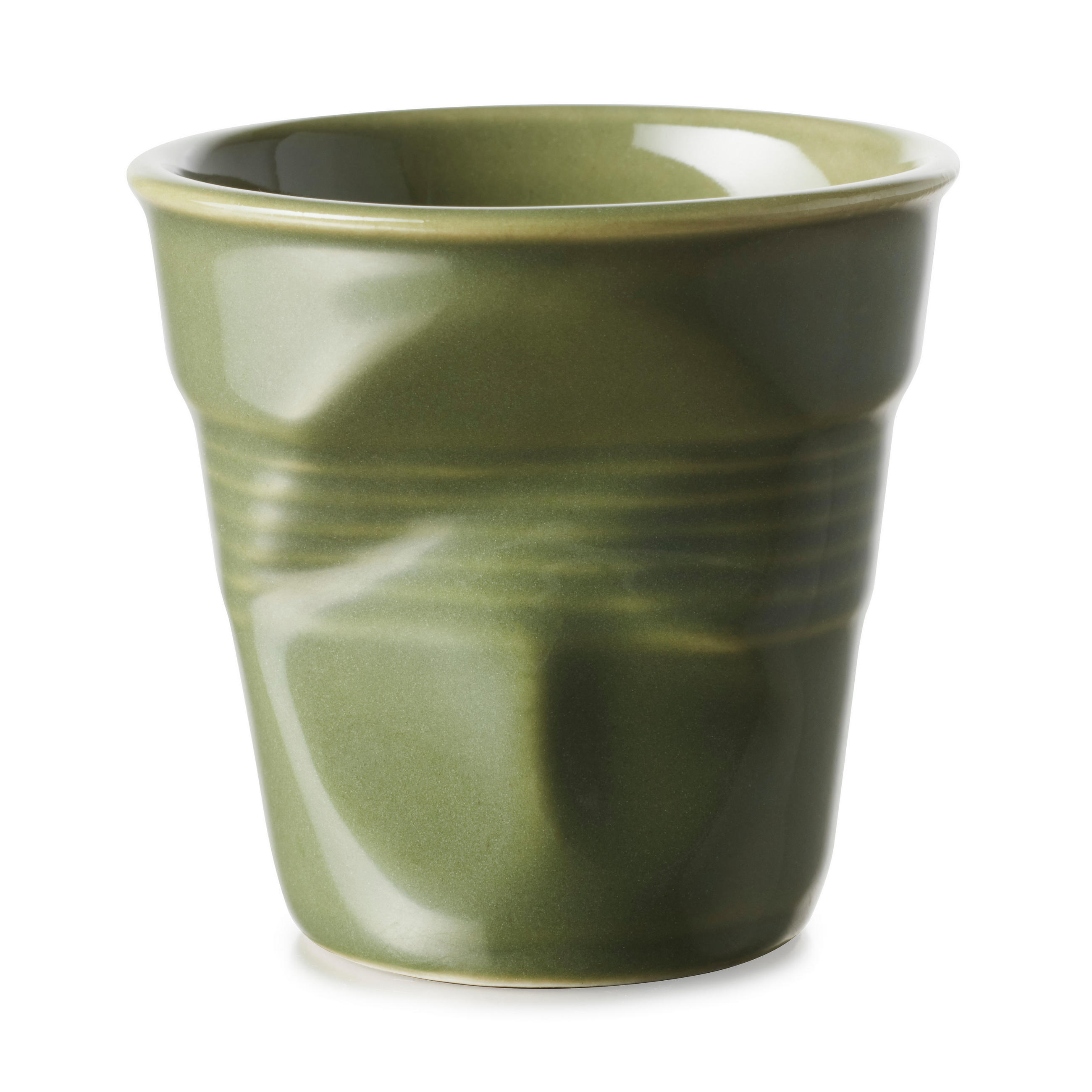 KNICKBECHER Cappuccino 0,18l Green garrigue - Grün, Keramik (0.18L) - Revol Porcelaine France