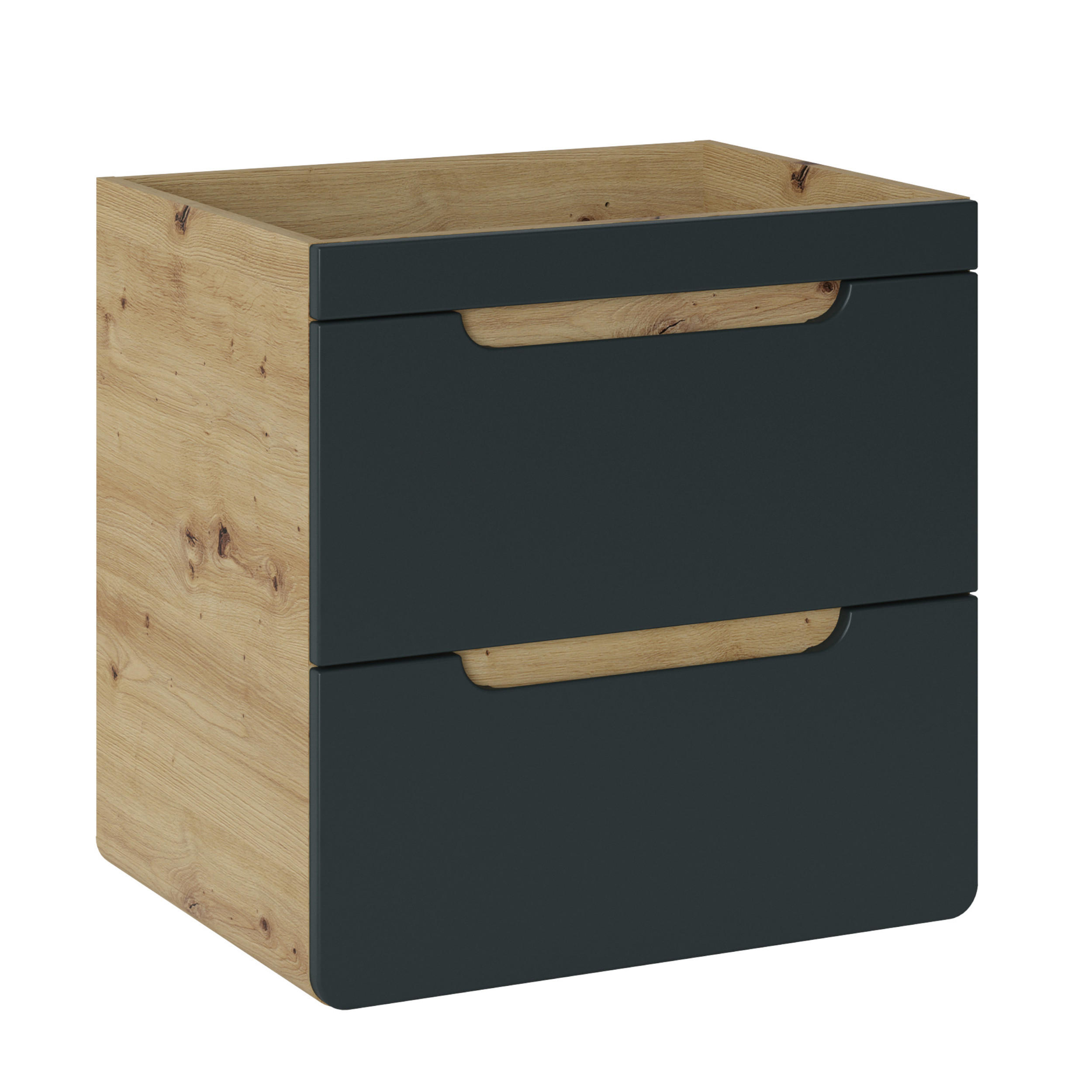 WASCHBECKENUNTERSCHRANK ARVIDA SZK5 Eiche Grau - Grau, Glas/Holzwerkstoff (60/59/46cm) - Komodee