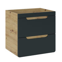 WASCHBECKENUNTERSCHRANK ARVIDA SZK5 Eiche Grau - Grau, Glas/Holzwerkstoff (60/59/46cm) - Komodee