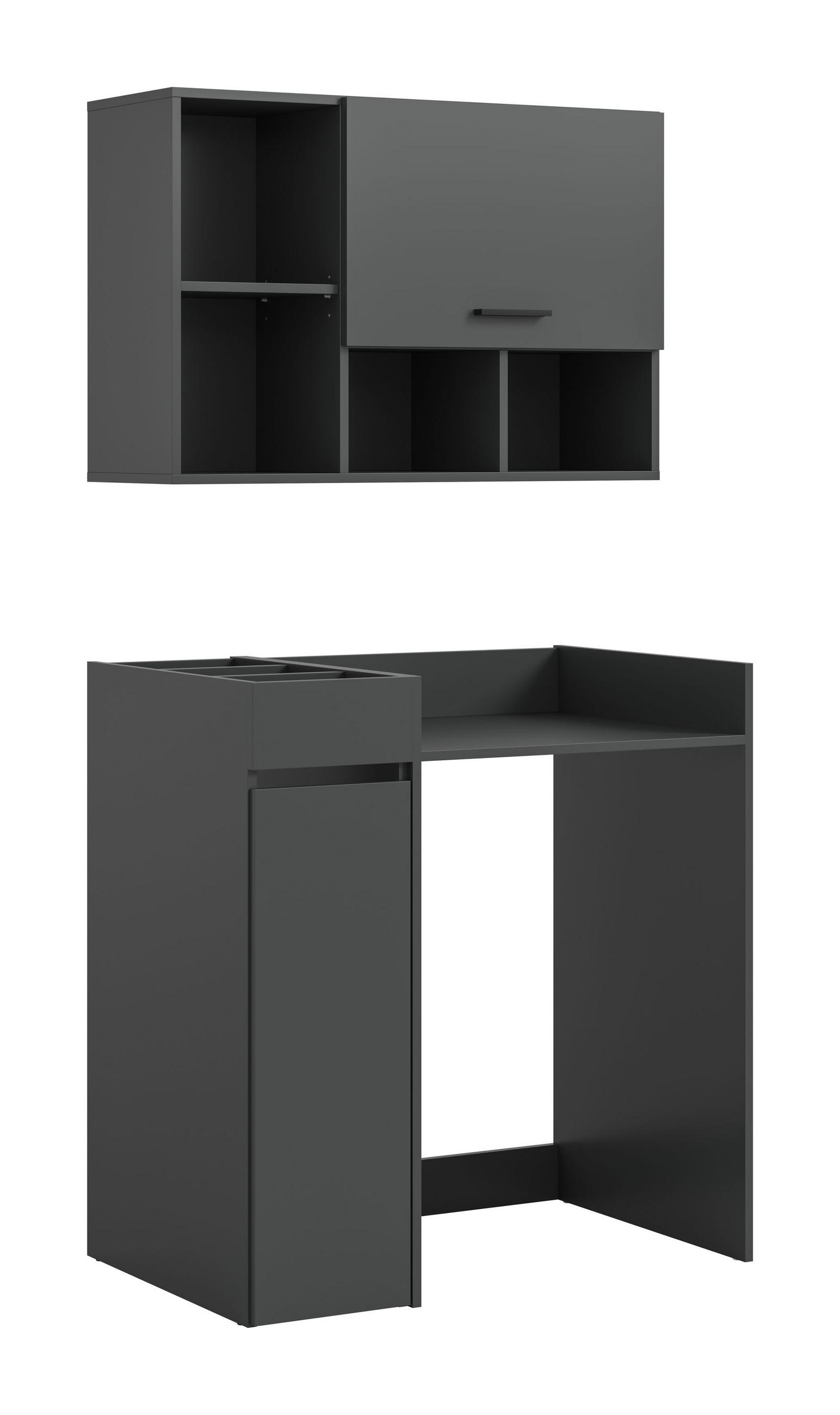 WASCHMASCHIENENUMBAU Set Mixx (B/H/T: ca. 95/195/60 cm) in anthrazit/anthrazit - Anthrazit, Holzwerkstoff (95/195/60cm)