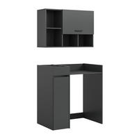 WASCHMASCHIENENUMBAU Set Mixx (B/H/T: ca. 95/195/60 cm) in anthrazit/anthrazit - Anthrazit, Holzwerkstoff (95/195/60cm)