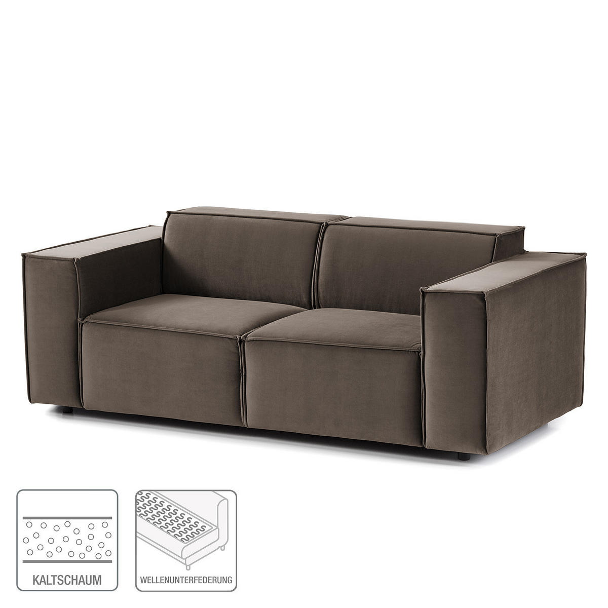 2-SITZER SOFA - Taupe, Textil (189/70/96cm) - home24
