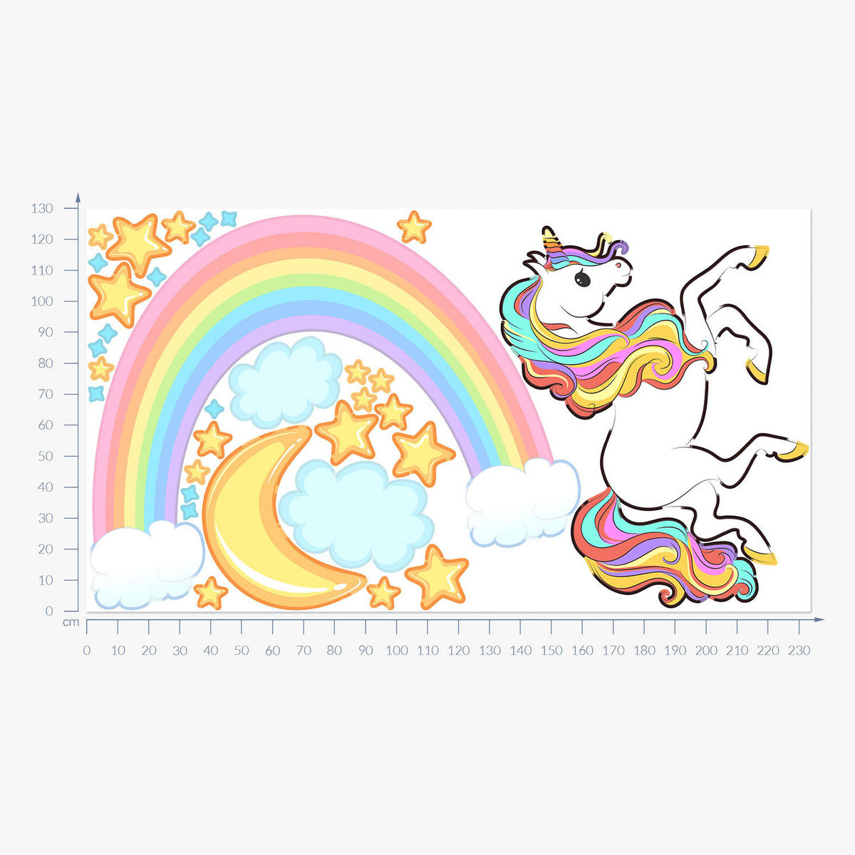 WANDAUFKLEBER 130x233cm - Regenbogenträume - Multicolor, Kunststoff (130/233/0.1cm) - Wallfluent