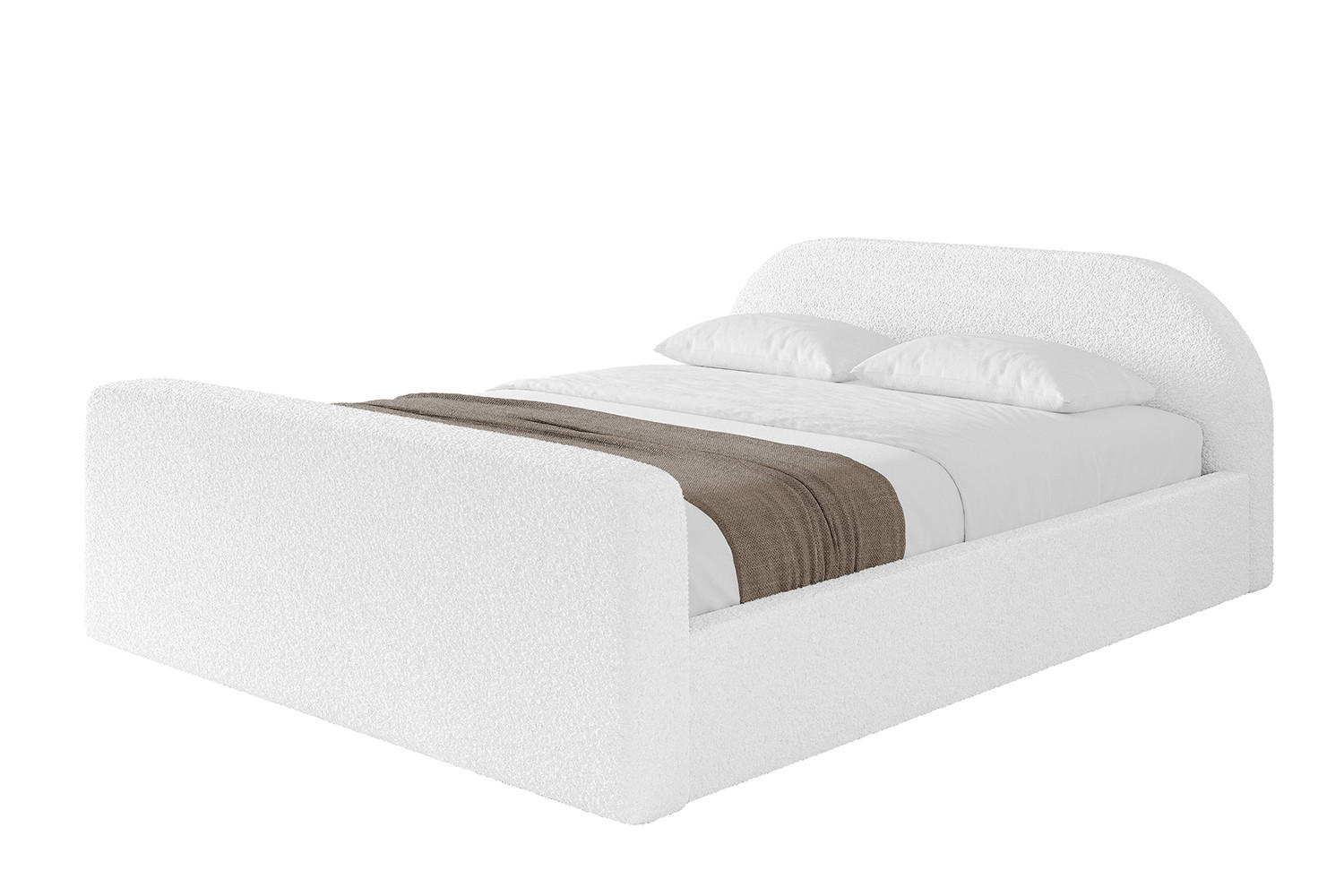 POLSTERBETT mit Bettkasten, Fußteil und Lattenrost, Boxbett ohne Matratze - TIVON-Z-V1 160x200 Weiß - Weiß, Holzwerkstoff/Textil (160/200cm) - ALTDECOR