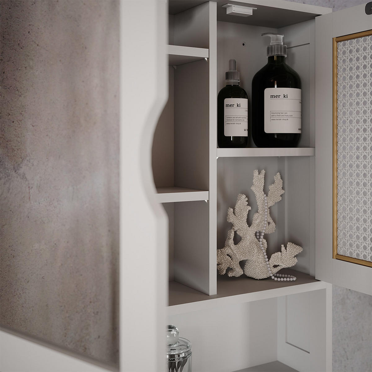 SPIEGELSCHRANK Liora Weiß 56 x 58 cm mit 2 Türen - Weiß, Holzwerkstoff (56/58/13cm) - Vicco