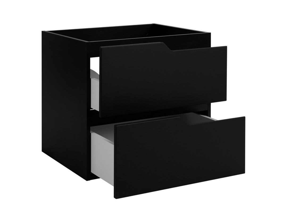 BADEZIMMERSCHRANK: Schwarz / Eiche Craft, 120 (2 x 60) x 46 x 58 cm - Eichefarben/Schwarz, Holzwerkstoff (120/58/46cm) - 3XE LIVING