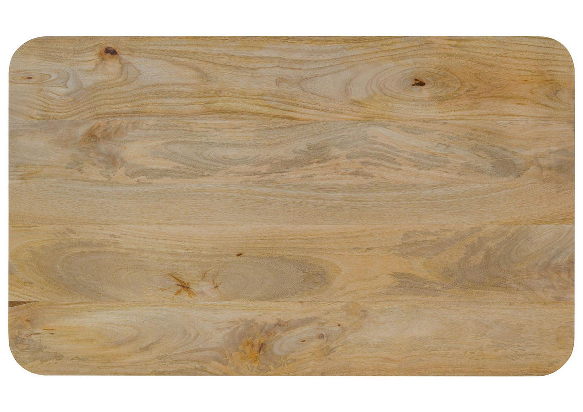 COUCHTISCH Mango 100x60x45 natur lackiert / Marmor weiß FLORENZ #105 - Braun, Holz (100/60/45cm) - Massivmoebel24