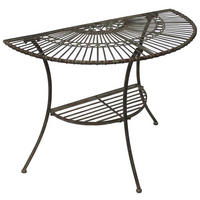 WANDTISCH Halbrund Metall Grün/Patina antik 100/51/80 cm - Grün, Metall (51/100/80cm) - DanDiBo