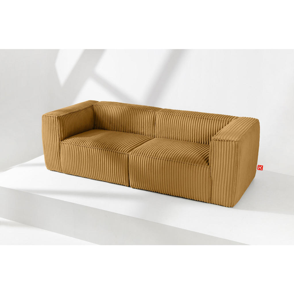 Thumbnail - Konsimo® 3-Sitzer-Sofa, Gelb, Textil, 246x73x96 cm, Wohnzimmer, Sofas & Couches, Sofas, 3-Sitzer Sofas