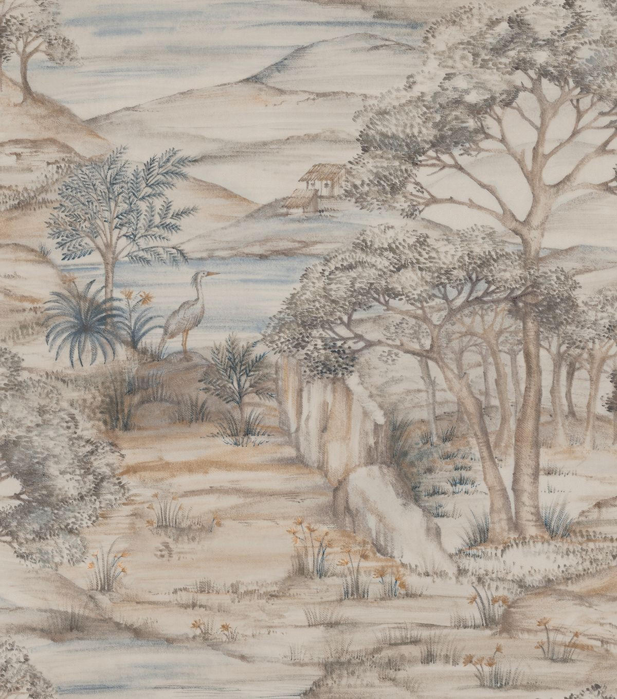 TAPETE Landschaft 53 cm x 10,05 m - Braun, Papier (53/1000cm) - Sanders & Sanders