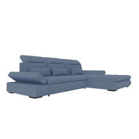 ECKSOFA Toscana Plus Strukturstoff inkl. Schlaffunktion - Blau, Textil (300/179cm) - 99rooms