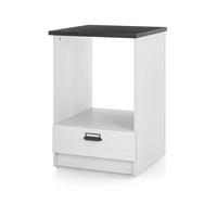 HERDUMBAUSCHRANK weiß Pinie, anthrazit Landhaus, Küche Unterschrank 60 cm - Anthrazit/Schwarz, Holzwerkstoff/Metall (64/93/64cm) - Furn.Design