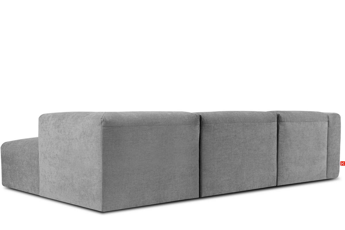 ECKMODULSOFA-RECHTS BUFFO mit extrem weicher und bequemer Sitzfläche, Gewebestoff, hell aschfahl - Hellgrau, Textil (297/180cm) - KONSIMO®