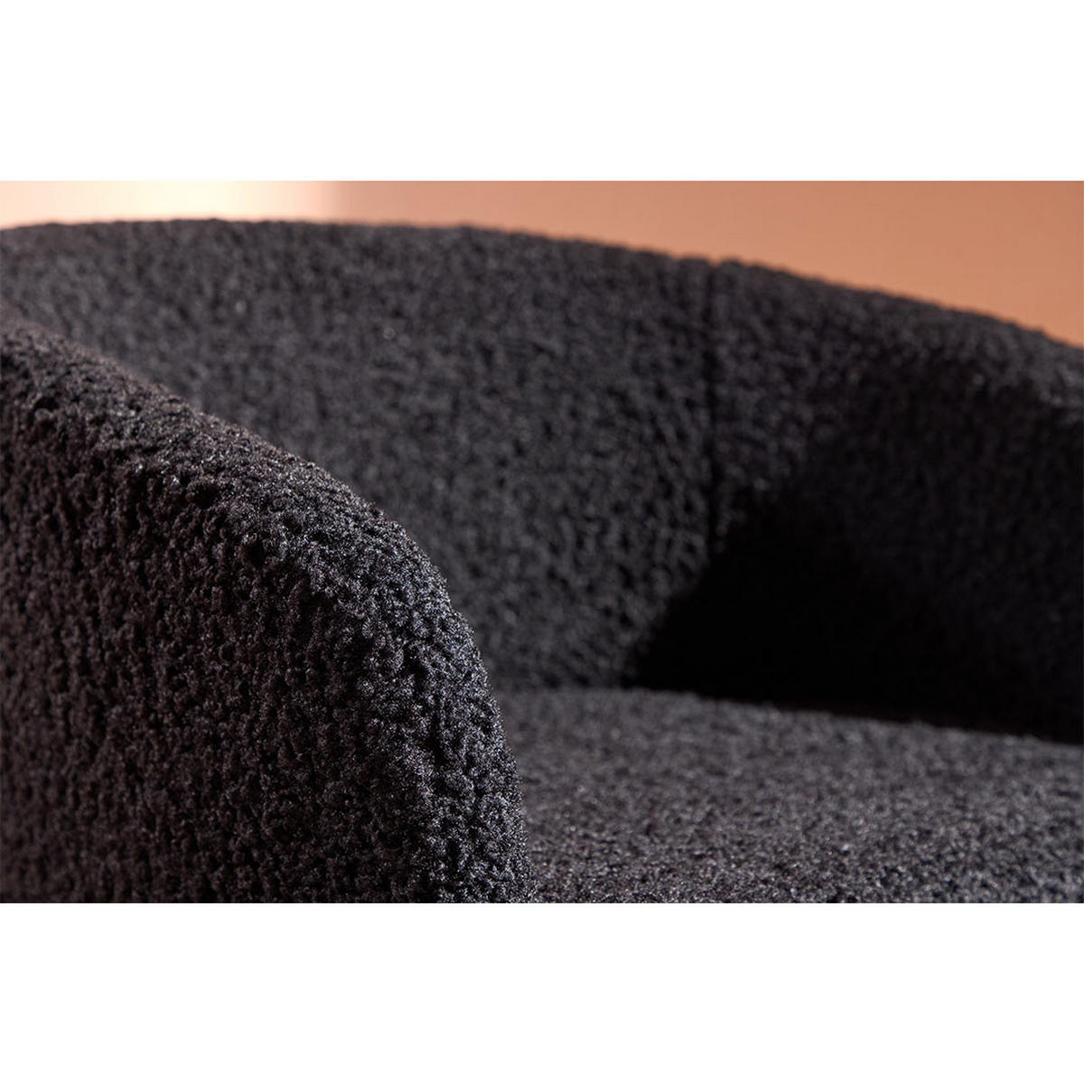 SESSEL, Fluffy, Schwarz, Metall / Polyester, 66 x 64 x 70 cm - Schwarz, Textil/Metall (66/70/64cm) - ebuy24