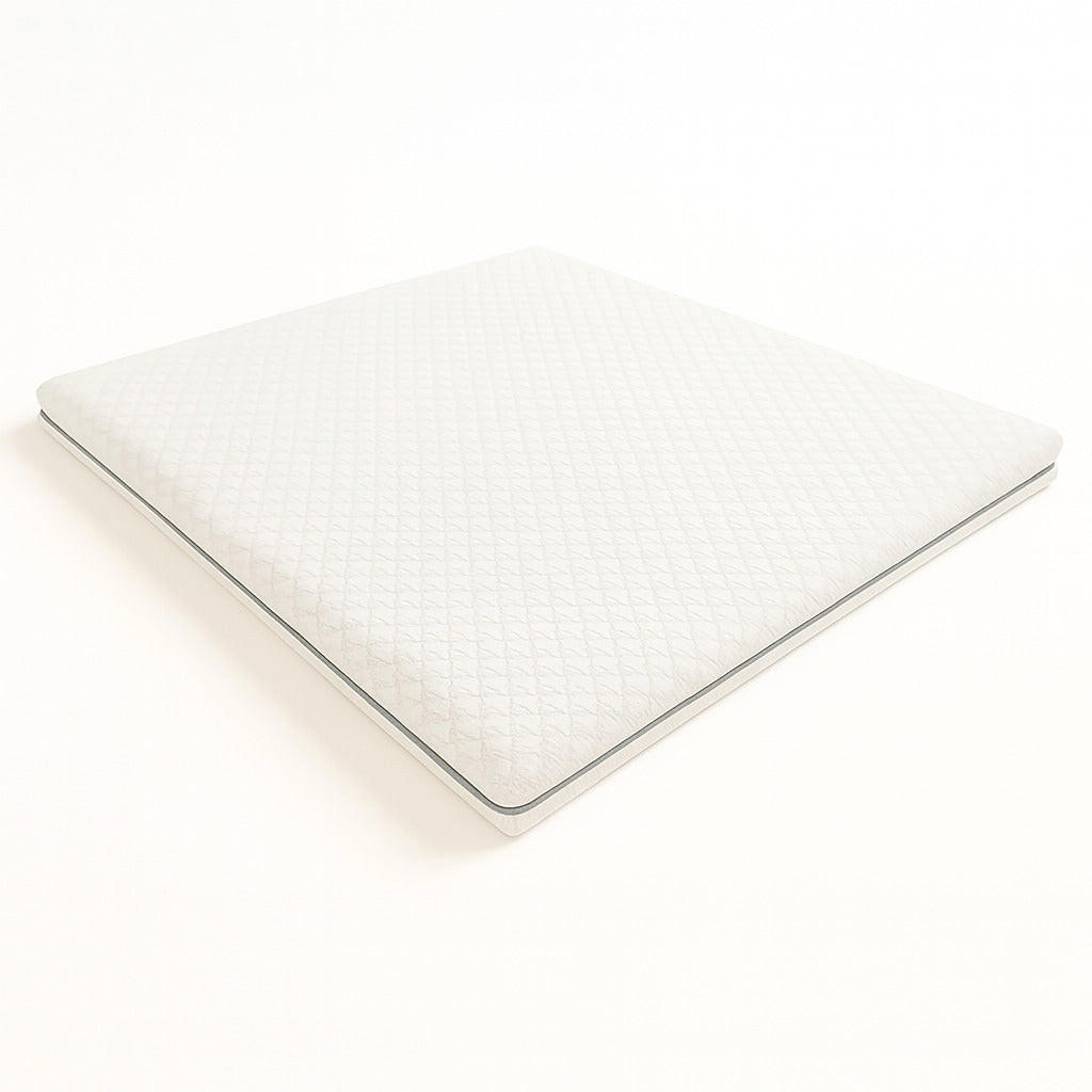 MATRATZENTOPPER 160x190 aus Memory Foam mit 9 Differenzierten Zonen | Höhe 7 cm | Abnehmbarer Bezug aus Pure Hypoallergenem Stoff - Weiß, Textil (160/190cm) - The White Stone