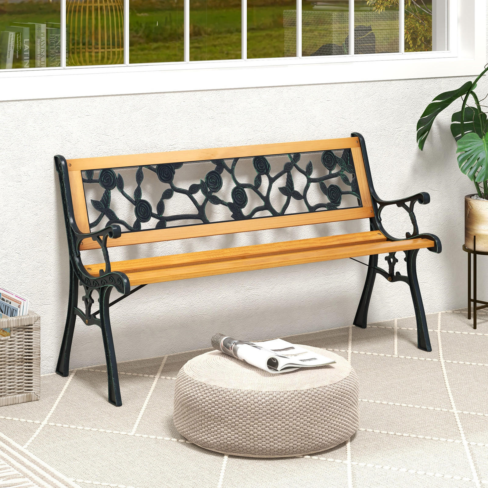 PARKBANK Natur - Naturfarben, Holz (52.5/73.5/127.5cm) - COSTWAY