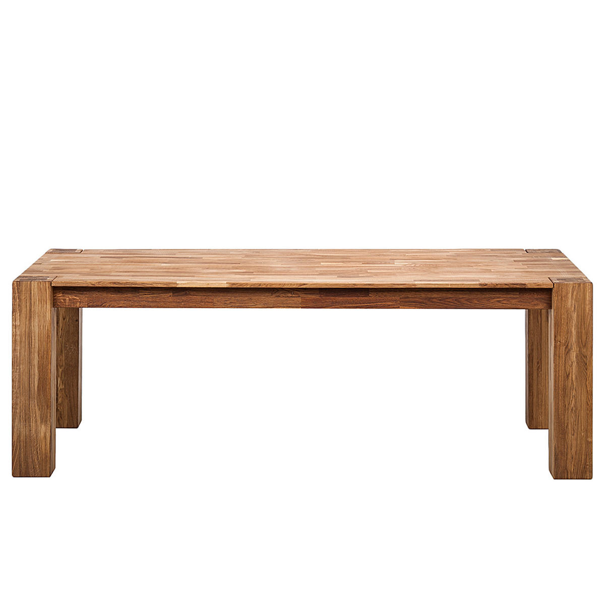 ESSTISCH - Eiche massiv - Eichefarben, Holz (100/220/75cm) - home24
