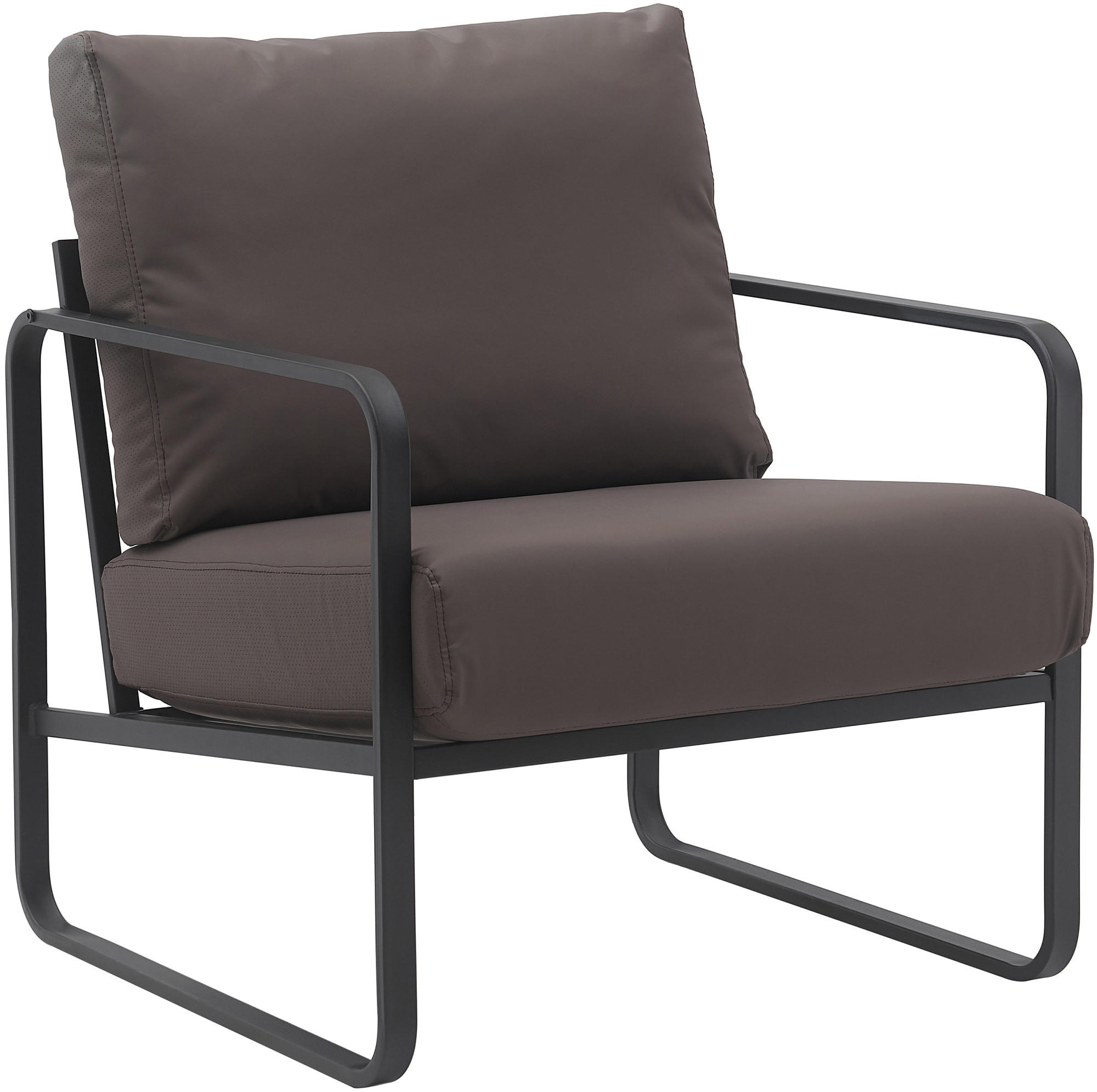SESSEL Lederlook braun - Schwarz/Braun, Textil/Metall (70/82/74cm) - CLP