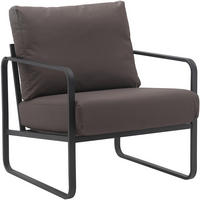SESSEL Lederlook braun - Schwarz/Braun, Textil/Metall (70/82/74cm) - CLP