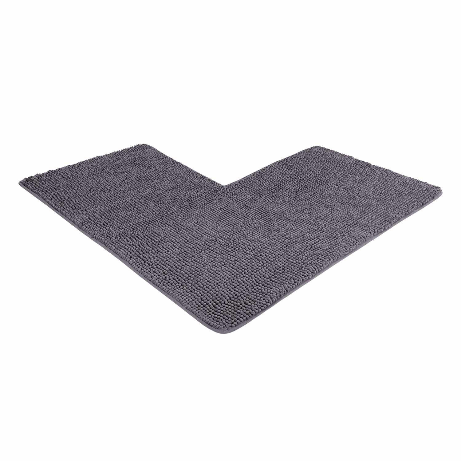 ECKBADEMATTE PARIS - Grau, Textil (100/100cm) - WohnDirect