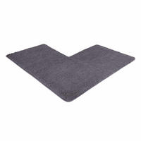 ECKBADEMATTE PARIS - Grau, Textil (100/100cm) - WohnDirect