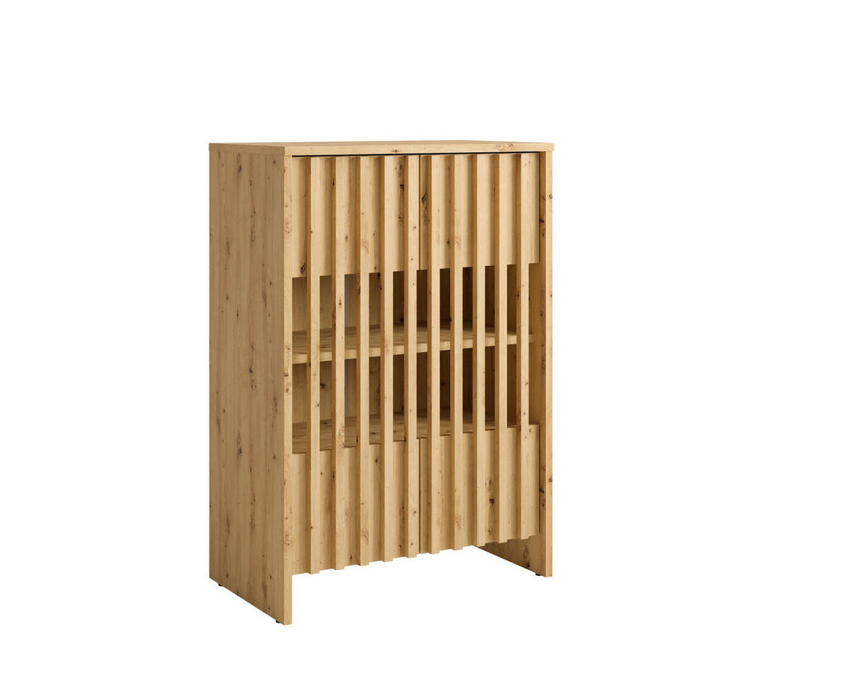 KOMMODE ZEPHYR 60/87/34cm mit Schubladen 2 Türen Eiche Artisan - Eiche Artisan, Holzwerkstoff (60/87/34cm) - MASSENO
